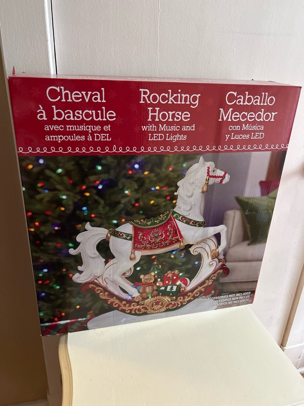 Christmas Rocking Horse with Music & LED Lights